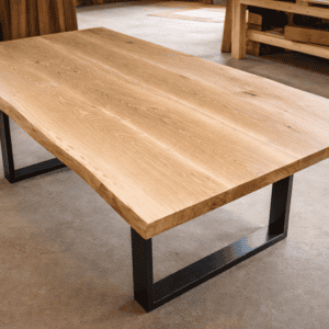 A bespoke timber dining table crafted by Citadel Joinery at Bryncoch Sawmill, Welshpool.